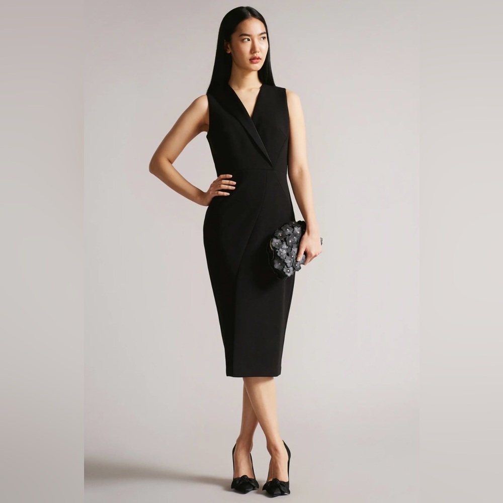 Ted Baker Black Tilolah Stretch Woven Bodycon Dress